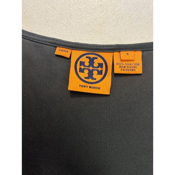 Tory Burch Grey Belted Silk Tank/Sleeveless Top Size 4 - Picture 4 of 4